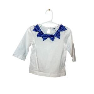 Janie & Jack Blue Bow 3/4 Sleeve Girls 2T Shirt